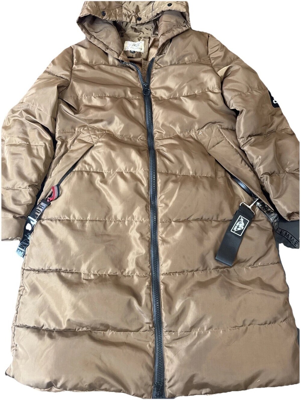 Big Kids Long Hooded Puffer Coat YGR XingXing Sz 2xl Parka (fits womans small)